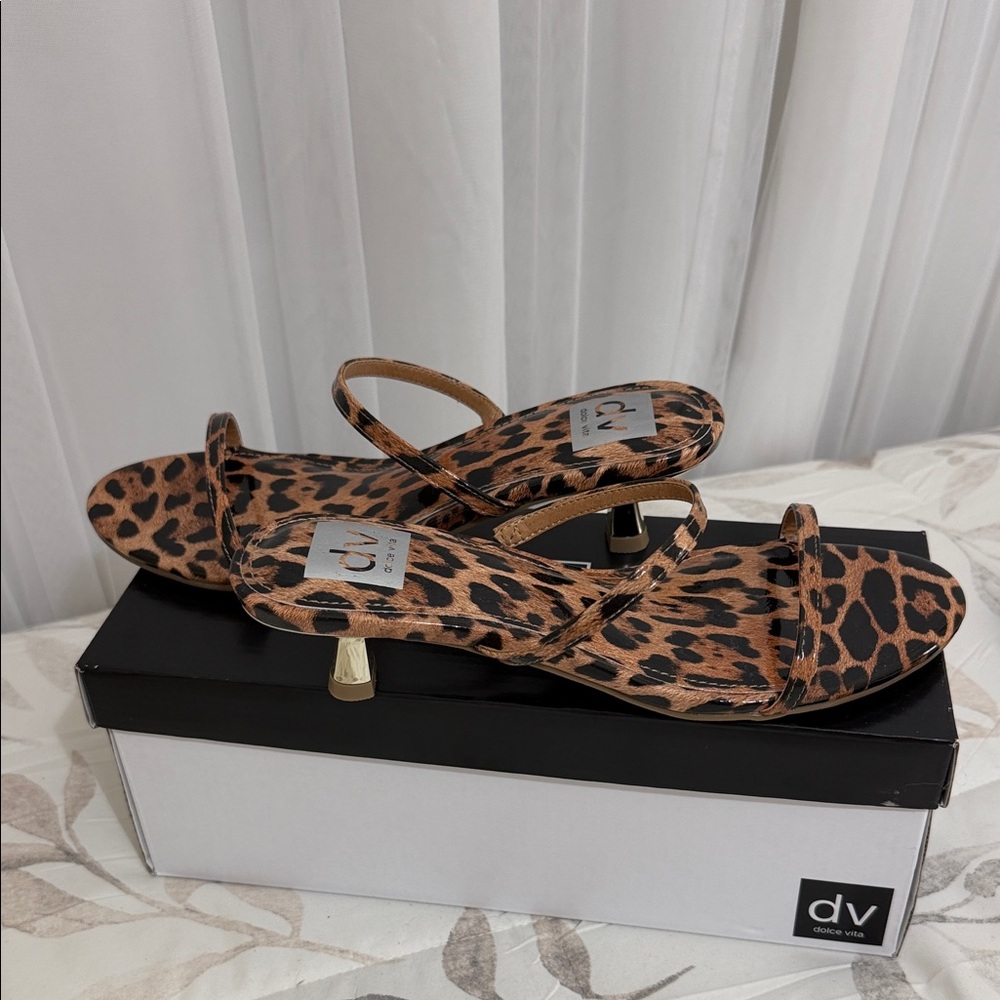 Dolce Vita Leopard Print Heeled Sandals